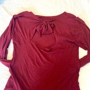 J.Cree Tops | Burgundy | Tie Back | Size: L